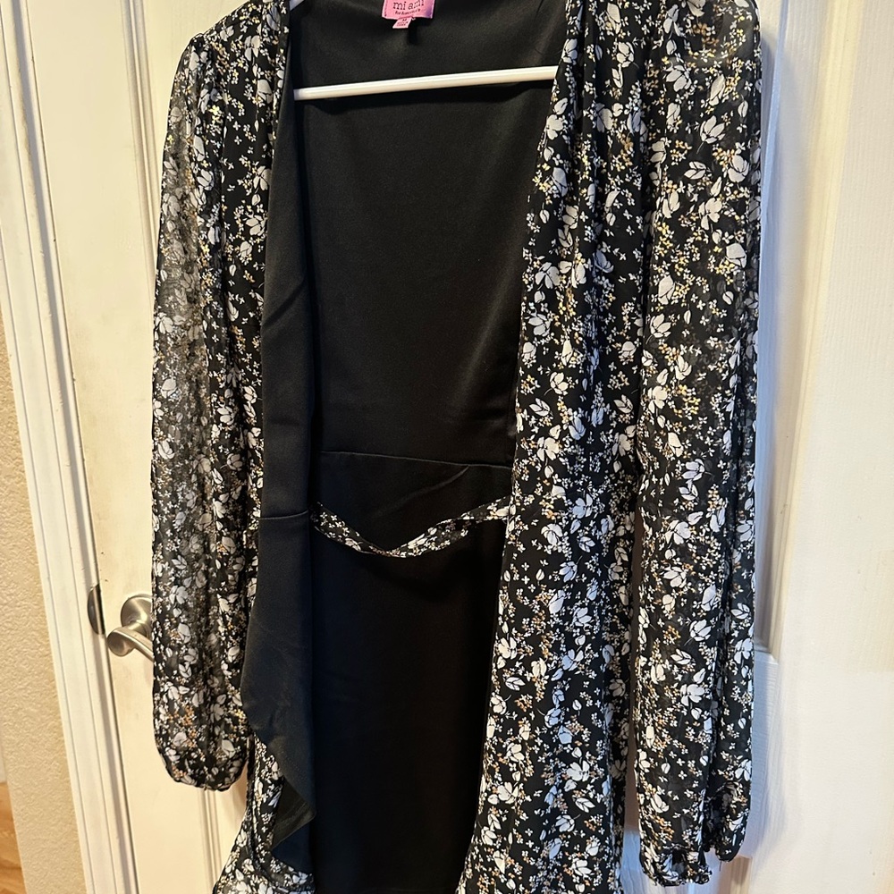 Miami Black Floral Sheer Women's Blazer